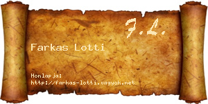 Farkas Lotti névjegykártya